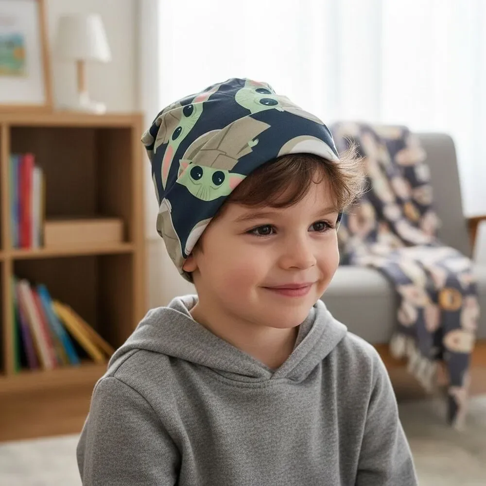 2 Pack Jersey Beanie  Unisex Breathable Sleep Cap & Everyday Cartoon Fashion Hat